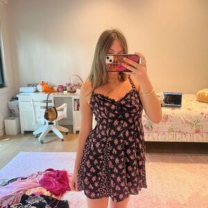 Floral Black and Pink Dress